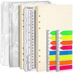 LEOBRO A5 Paper, Dotted Paper for A5 Binder, Planner Inserts, with Binder Pocket, Index Tabs, Ruler, Refill for Planner Notebook Journal