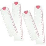 4Pcs Clear Frosted A5 A6 Page Marker Page Finder Ruler Plastic Bookmark Rulers Loose Leaf Ruler Measuring Ruler for A5 Size 6-Hole Binder Notebook