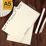 LEOBRO A5 Paper, Dotted Paper for A5 Binder, Planner Inserts, with Binder Pocket, Index Tabs, Ruler, Refill for Planner Notebook Journal