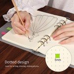 LEOBRO A5 Paper, Dotted Paper for A5 Binder, Planner Inserts, with Binder Pocket, Index Tabs, Ruler, Refill for Planner Notebook Journal