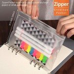 LEOBRO A5 Paper, Dotted Paper for A5 Binder, Planner Inserts, with Binder Pocket, Index Tabs, Ruler, Refill for Planner Notebook Journal