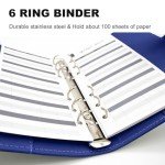 A5 Budget Binder,Mini Photocard Binder for A5 Filler Paper, Loose Leaf Personal Planner with Magnetic Buckle Closure(Dark Blue)