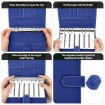 A5 Budget Binder,Mini Photocard Binder for A5 Filler Paper, Loose Leaf Personal Planner with Magnetic Buckle Closure(Dark Blue)