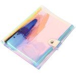 Chris.W A5 6-Ring Binder Cover Refillable Notebook Shell with Snap Button Closure for Ring-Bound Planner Pages, Dazzling Rainbow Color(Inner Paper Not Included)