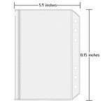 Antner 12PCS A5 Binder Pockets 6 Holes Budget Cash Envelopes for Budgeting, Clear Zipper Folders Planner Inserts Loose Leaf Bags Binder, Waterproof PVC Document Pouch Filing