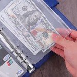 Antner 12PCS A5 Binder Pockets 6 Holes Budget Cash Envelopes for Budgeting, Clear Zipper Folders Planner Inserts Loose Leaf Bags Binder, Waterproof PVC Document Pouch Filing