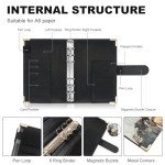 A6 Refillable 6 Ring Faux Leather Budget Binder,Mini Notebook Binder Cover for A6 Filler Paper,Loose Leaf Personal Planner Cover with Magnetic Buckle Closure (Marble White)