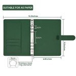 Floral Personal Organiser, A5 PU Leather Binder Journal, Refillable A5 Notebook Folio Portfolio Cover, 6 Ring Binder Organizer with Magnetic Buckle Closure,Dark Green