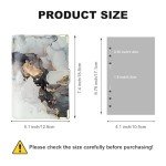 A6 Refillable 6 Ring Faux Leather Budget Binder,Mini Notebook Binder Cover for A6 Filler Paper,Loose Leaf Personal Planner Cover with Magnetic Buckle Closure (Marble White)