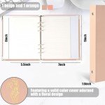 Koogel 2 Sets 6-Ring Binders, Refillable Binder 2 Colors 7"x9" Planner Binder for Journaling Collections with 70 Sheets Ruled Refill Paper