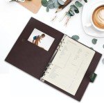 SEEHAN A5 Binder Leather Journal A5 Planner Notebook 6 Rings Binder Tree Journal for Writing (SHNT01)