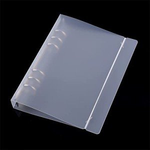 A5 6 Ring Binder Cover Clean Transparent Soft PVC for Refillable Notebook Shell withMatte surfaceforStamp & Die Storage