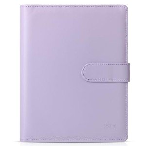 Mr. Pen- Leather Planner Binders, Composition Notebook Cover Refillable, Wallet Binder, 6 Ring (A5, Purple)