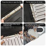 A6 Refillable 6 Ring Faux Leather Budget Binder,Mini Notebook Binder Cover for A6 Filler Paper,Loose Leaf Personal Planner Cover with Magnetic Buckle Closure (Marble White)