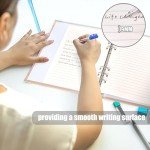 Koogel 2 Sets 6-Ring Binders, Refillable Binder 2 Colors 7"x9" Planner Binder for Journaling Collections with 70 Sheets Ruled Refill Paper