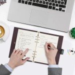 SEEHAN A5 Binder Leather Journal A5 Planner Notebook 6 Rings Binder Tree Journal for Writing (SHNT01)