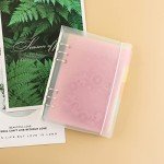 A5 6 Ring Binder Cover Clean Transparent Soft PVC for Refillable Notebook Shell withMatte surfaceforStamp & Die Storage