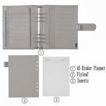 Moterm A5 Luxe Rings Planner - Genuine Leather Binder Organizer (30mm Ring, Pebble-Gray)