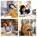 Koogel 2 Sets 6-Ring Binders, Refillable Binder 2 Colors 7"x9" Planner Binder for Journaling Collections with 70 Sheets Ruled Refill Paper