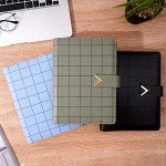 CAGIE A5 6 Ring Binder Refillable Planner Notebook 6 Hole Binder Organizer Business Planner Agenda for Men Women Spiral Leather Journal Writing Notebook Green