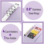 Mr. Pen- Leather Planner Binders, Composition Notebook Cover Refillable, Wallet Binder, 6 Ring (A5, Purple)