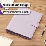 Mr. Pen- Leather Planner Binders, Composition Notebook Cover Refillable, Wallet Binder, 6 Ring (A5, Purple)