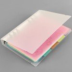 A5 6 Ring Binder Cover Clean Transparent Soft PVC for Refillable Notebook Shell withMatte surfaceforStamp & Die Storage