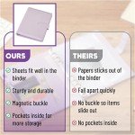 Mr. Pen- Leather Planner Binders, Composition Notebook Cover Refillable, Wallet Binder, 6 Ring (A5, Purple)