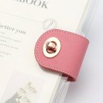 Clear A5 Refillable Notebook Binder with 90 Sheets Lined Paper Rose Gold 6-Ring Soft Transparent PVC Binder Cover Protector Shell Loose Leaf Journal Folders with PU Leather Lock Catch Closure