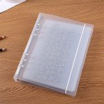 A5 6 Ring Binder Cover Clean Transparent Soft PVC for Refillable Notebook Shell withMatte surfaceforStamp & Die Storage