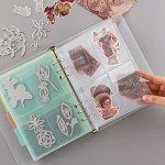 A5 6 Ring Binder Cover Clean Transparent Soft PVC for Refillable Notebook Shell withMatte surfaceforStamp & Die Storage