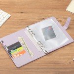 Mr. Pen- Leather Planner Binders, Composition Notebook Cover Refillable, Wallet Binder, 6 Ring (A5, Purple)