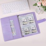 Zuozee 100 Envelopes Money Saving Challenge Binder, A5 Savings Binder with Cash Envelopes, Budget Binder for Planning and Saving $5050, Purple