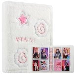 1Pcs a5 Binder 6 Ring Cartoon Plush Fish Board Kpop Photocard Binder Photo Album Binder with 4 Pocket Card Binder Sleeves a5 Planner Binder Collect Photo Card Book for Postcard Picture Storage