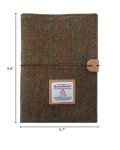 Harris Tweed A5 Notebook Binder 6 Ring, Wool Fabric Soft Cover Refillable A5 Binder, 80 Pages for A5 Refill Paper and A5 Planner Inserts, Notebook Journals for Writing, A5 Size 80 Pages (Brown)