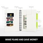 Rnivvi 100 Envelopes Money Saving Challenge Budget Binder, A5 Challenges Book with Cash Envelopes & Laminated Tracker, Cute Envelope Binder Kit for Women Men, Budgeting Planner to Save $5,050, White