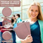KISSKI A5 Planner Binder 6 Ring Padfolio for Women, Zippered Leather Folder Notebook Organizer, Resume Folders for Interview with 1pc A5 Notepad, 10.6 x 7.6 in, Tablet Case for iPad Mini/Air 2, Pink