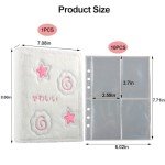 1Pcs a5 Binder 6 Ring Cartoon Plush Fish Board Kpop Photocard Binder Photo Album Binder with 4 Pocket Card Binder Sleeves a5 Planner Binder Collect Photo Card Book for Postcard Picture Storage