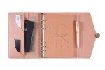 TRASEXTRA A5 Binder Loose-leaf Refillable Notebook Diary Organizer and Pen Set - 100 Sheets Of 200-Page,8.3×5.5IN,100gsm Cream Paper,Premium gift box included(Pink)