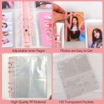 1Pcs a5 Binder 6 Ring Cartoon Plush Fish Board Kpop Photocard Binder Photo Album Binder with 4 Pocket Card Binder Sleeves a5 Planner Binder Collect Photo Card Book for Postcard Picture Storage