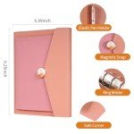 TRASEXTRA A5 Binder Loose-leaf Refillable Notebook Diary Organizer and Pen Set - 100 Sheets Of 200-Page,8.3×5.5IN,100gsm Cream Paper,Premium gift box included(Pink)