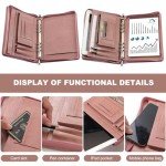 KISSKI A5 Planner Binder 6 Ring Padfolio for Women, Zippered Leather Folder Notebook Organizer, Resume Folders for Interview with 1pc A5 Notepad, 10.6 x 7.6 in, Tablet Case for iPad Mini/Air 2, Pink