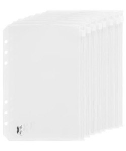 Mr. Pen A5 Plastic Binder Pockets, 8 Pieces, 6 Ring Binder Holes, 8 Pcs, Clear Envelopes for Cash, Money Organizer, Lightweight, Easy to Carry