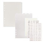 Multibey A5 Binder with Translucent Dividers, 6-Ring Plastic Binder Index for Planner Journal (5 Vertical + 12 Side Tabs + Tab Stickers)