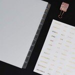 Multibey A5 Binder with Translucent Dividers, 6-Ring Plastic Binder Index for Planner Journal (5 Vertical + 12 Side Tabs + Tab Stickers)