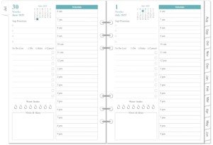 2025-2026 Planner Refills for A5 Binder - One Page Per Day Daily ＆ Monthly Planner, July 2025-June 2026, Prioritized, To-Do List, Notes, Appointment Schedule, 6-Hole Punched, 5.8" x 8.3"