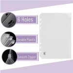 Mr. Pen A5 Plastic Binder Pockets, 8 Pieces, 6 Ring Binder Holes, 8 Pcs, Clear Envelopes for Cash, Money Organizer, Lightweight, Easy to Carry