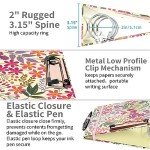 Ospelelf Mini 3 Ring Binder 2 Inch, Cute Binder for 5.5" x 8.5" with 5 Tab Dividers, File Folder Labels and Low Profile Clipboards, Floral Binder for School Supplies and Office Supplies