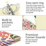 Ospelelf Mini 3 Ring Binder 2 Inch, Cute Binder for 5.5" x 8.5" with 5 Tab Dividers, File Folder Labels and Low Profile Clipboards, Floral Binder for School Supplies and Office Supplies
