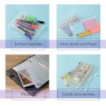 Mr. Pen A5 Plastic Binder Pockets, 8 Pieces, 6 Ring Binder Holes, 8 Pcs, Clear Envelopes for Cash, Money Organizer, Lightweight, Easy to Carry